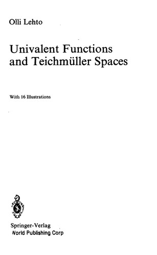 Cover for Univalent functions and Teichmüller spaces