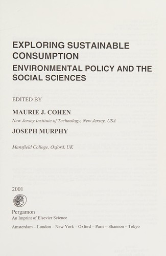 Cover for Exploring sustainable consumption