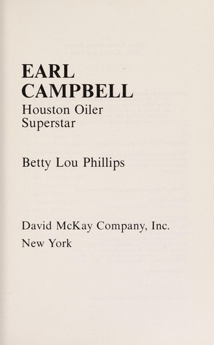 Cover for Earl Campbell, Houston Oiler superstar