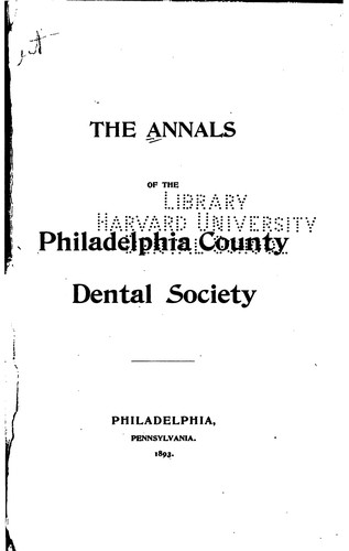 Cover for Annals