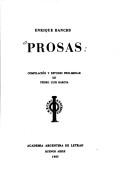 Cover for Prosas