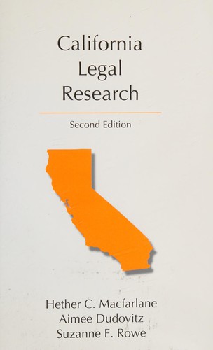 Cover for California legal research