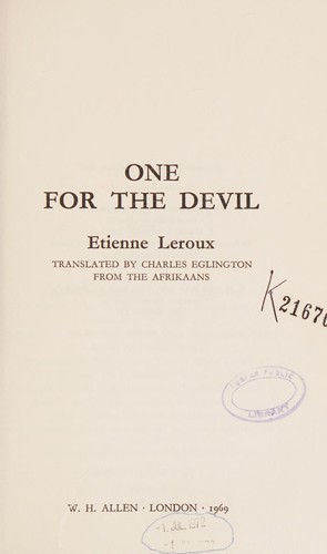 Cover for One for the devil