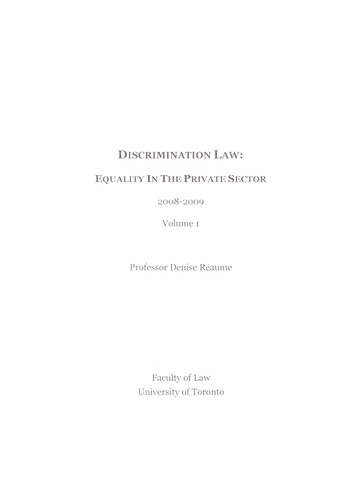 Cover for Discrimination law
