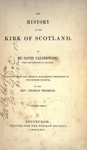 Cover for The history of the Kirk of Scotland