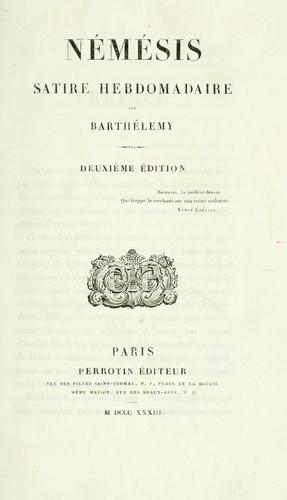 Cover for Némésis : satire hebdomadaire