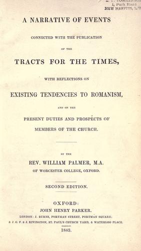 Cover for A narrative of events connected with the publication of the Tracts for the times