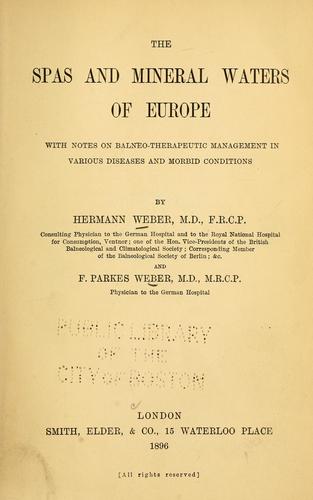 Cover for The spas and mineral waters of Europe