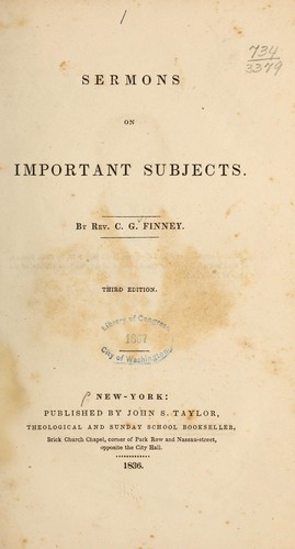 Cover for Sermons on important subjects