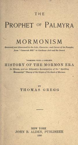 Cover for The prophet of Palmyra