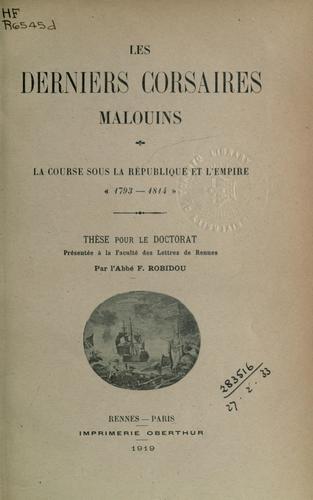Cover for Les derniers corsaires malouins