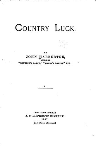 Cover for Country luck.