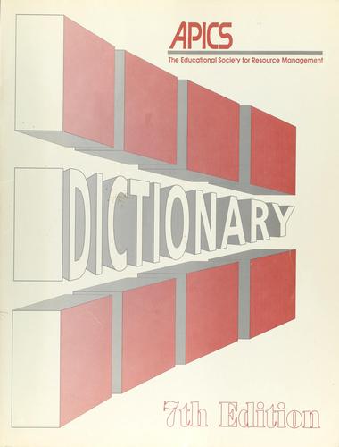Cover for APICS dictionary.