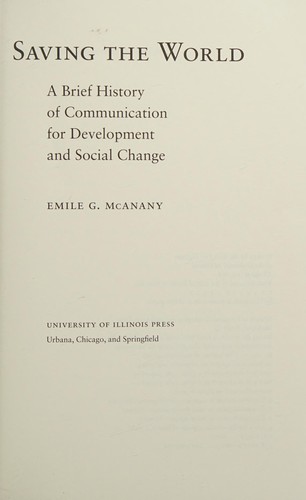 Cover for Saving the world
