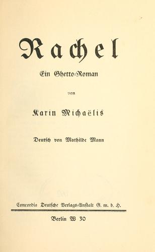 Cover for Rachel