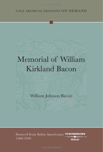 Cover for Memorial of William Kirkland Bacon