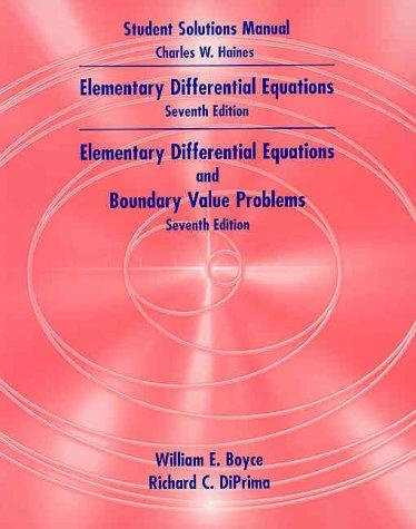 Cover for Student Solutions Manual to Accompany Boyce & DiPrima's, Elementary Differential Equations, 7th Edition and Elementary Differential with Boundary Value