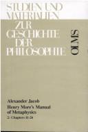 Cover for Henry More's Manual of metaphysics