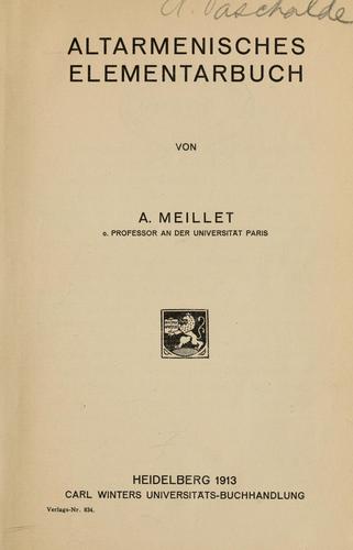 Cover for Altarmenisches Elementarbuch
