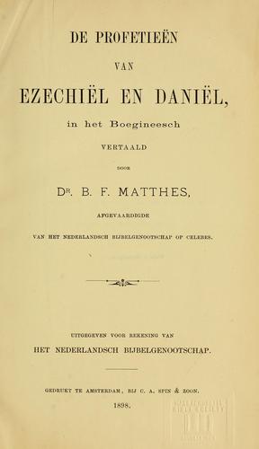 Cover for De Profetieën van Ezechiël en Daniël, in het Boegineesch