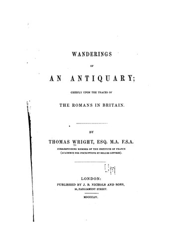 Cover for Wanderings of an antiquary