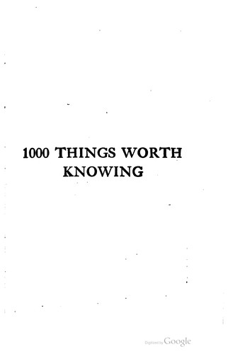 Cover for 1000 things worth knowing ...