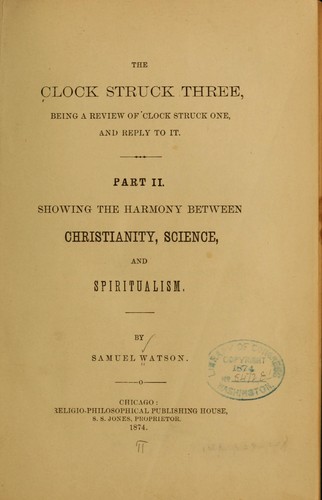 Cover for The clock struck three