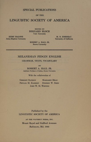 Cover for Outline of linguistic analysis (Special publications of the Linguistic Society of America) (Special publications of the Linguistic Society of America)