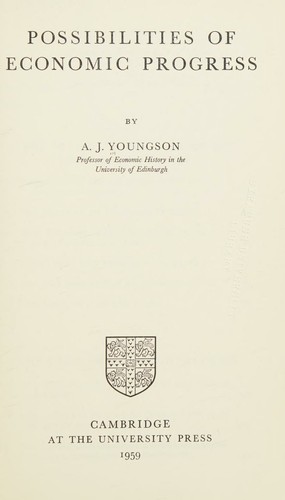 Cover for Possibilities of economic progress.