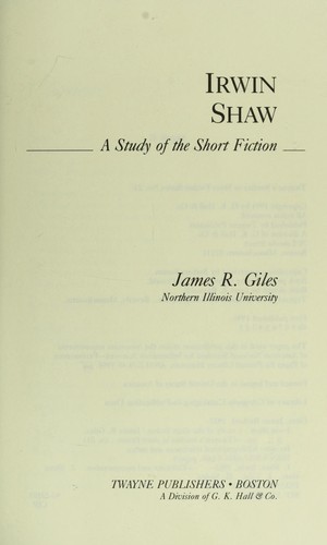 Cover for Irwin Shaw