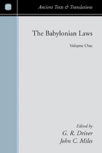 Cover for The Babylonian Laws (Ancient Texts and Translations)