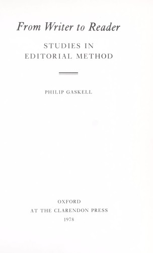 Cover for From writer to reader