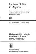 Cover for Mathematical modeling in combustion science