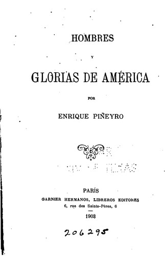 Cover for Hombres y glorias de América