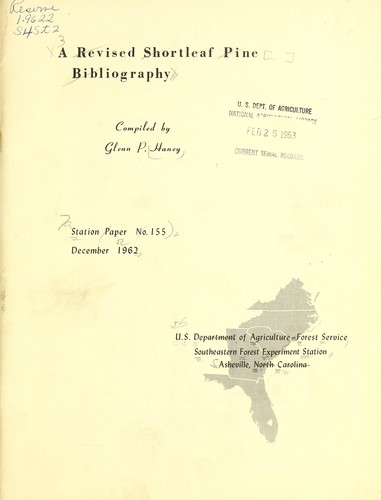 Cover for A revised shortleaf pine bibliography