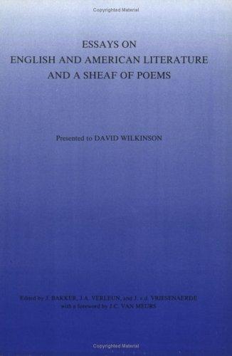 Cover for Essays on English and American Literature and a Sheaf of Poems (Costerus NS 63) (Costerus New Series)