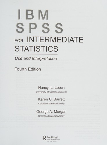 Cover for IBM SPSS for intermediate statistics