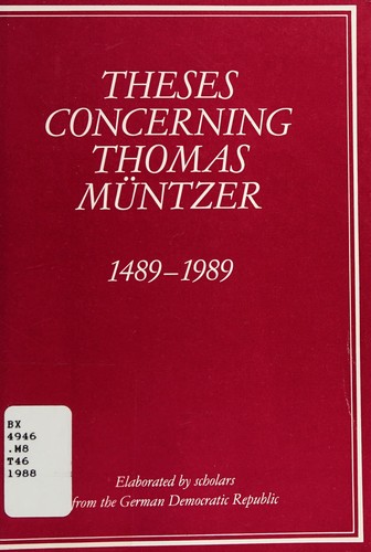 Cover for Theses concerning Thomas Müntzer, 1489-1989