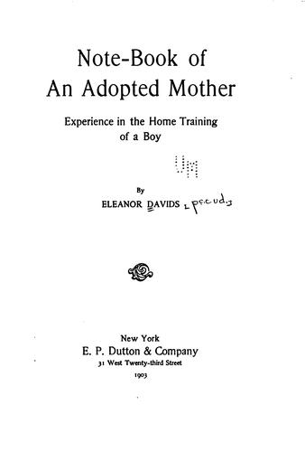 Cover for Note-book of an adopted mother