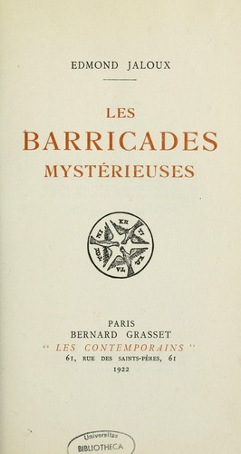 Cover for Les barricades mystérieuses