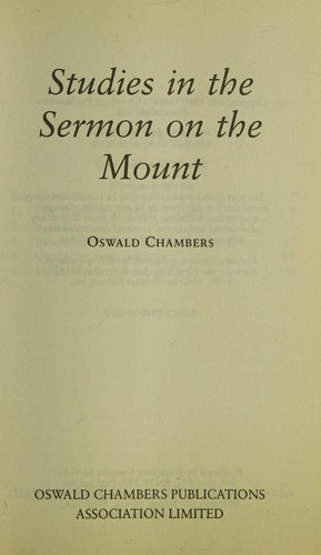 Cover for Studies in the Sermon on the Mount