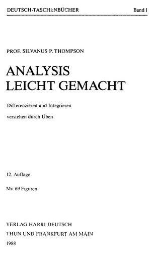Cover for Analysis leicht gemacht