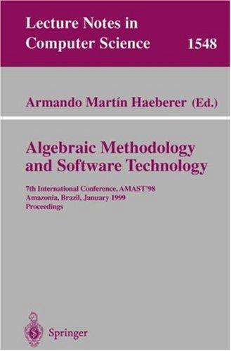 Cover for Algebraic Methodology and Software Technology