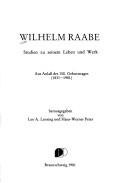 Cover for Wilhelm Raabe