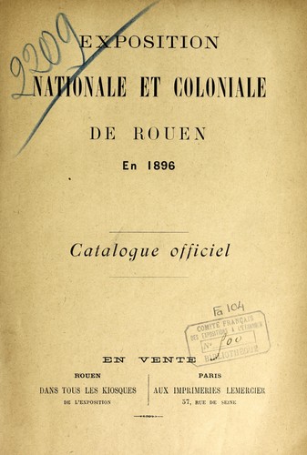 Cover for Exposition nationale & coloniale de Rouen en 1896