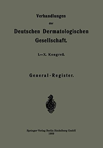 Cover for Verhandlungen der Deutschen Dermatologischen Gesellschaft