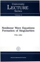 Cover for Nonlinear wave equations, formation of singularities