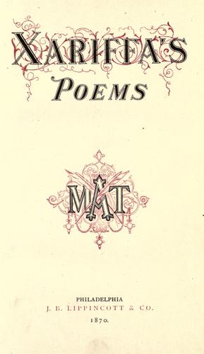 Cover for Xariffa's poems.