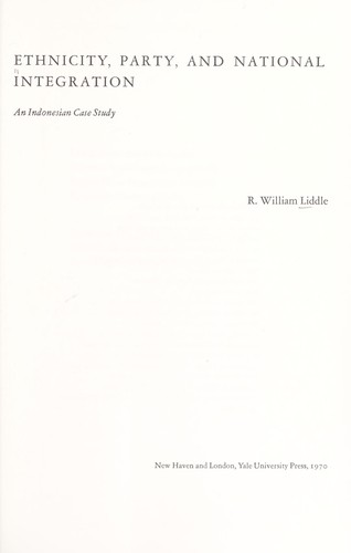 Cover for Ethnicity, party, and national integration