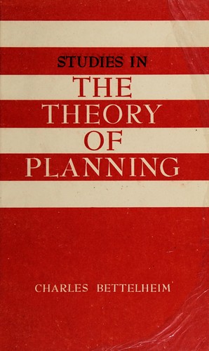 Cover for Studies in the theory of planning